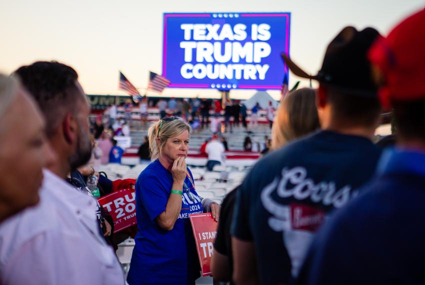 Hundreds of people gathered to attend former President Donald Trump's first 2024 presidential campaign rally in Waco on March 25, 2023.