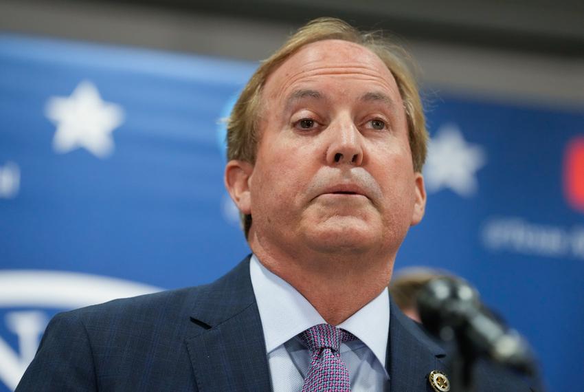 Texas Attorney General Ken Paxton makes a statement to the press May 26, 2023 a day before a scheduled impeachment vote in the Texas House in a long-running ethics complaint.
