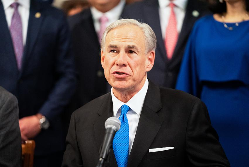 Gov. Greg Abbott addresses the press before signing eight bills during a public safety bill signing session at the state Capitol in Austin on June 6, 2023