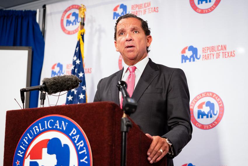 Tony Buzbee, the attorney representing suspended Attorney General Ken Paxton, speaks during a press conference at the  Republican Party of Texas headquarters in Austin on June 7, 2023.