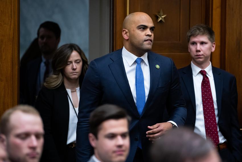U.S. Rep. Colin Allred, D-Dallas, arrives before a House Judiciary Select Subcommittee hearing on the weaponization of the federal government, at the U.S. Capitol in Washington on Thursday, Feb. 9, 2023.