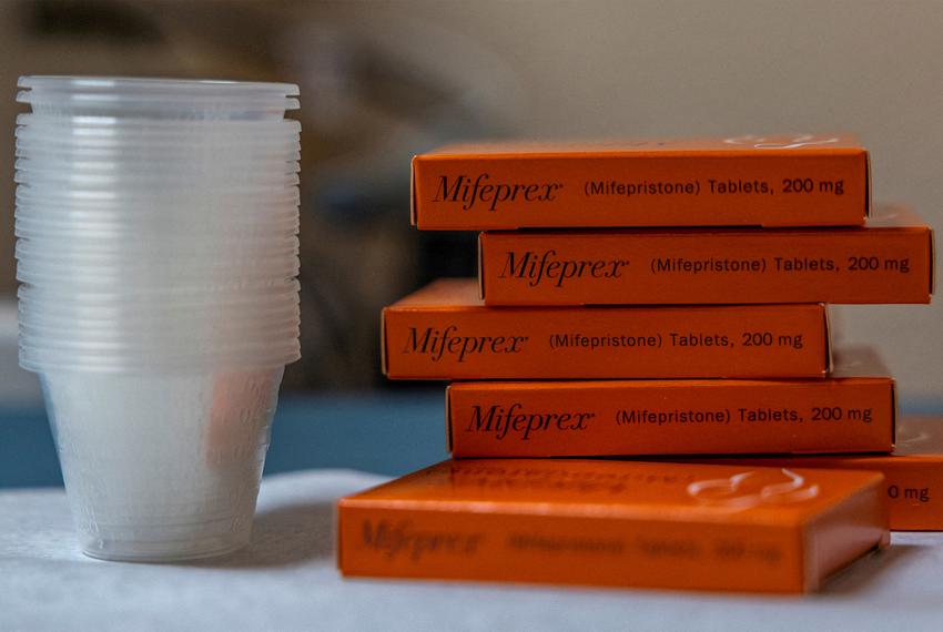 Boxes of mifepristone, the first pill given in a medical abortion, are prepared for patients at a clinic in New Mexico on Jan. 13, 2023.