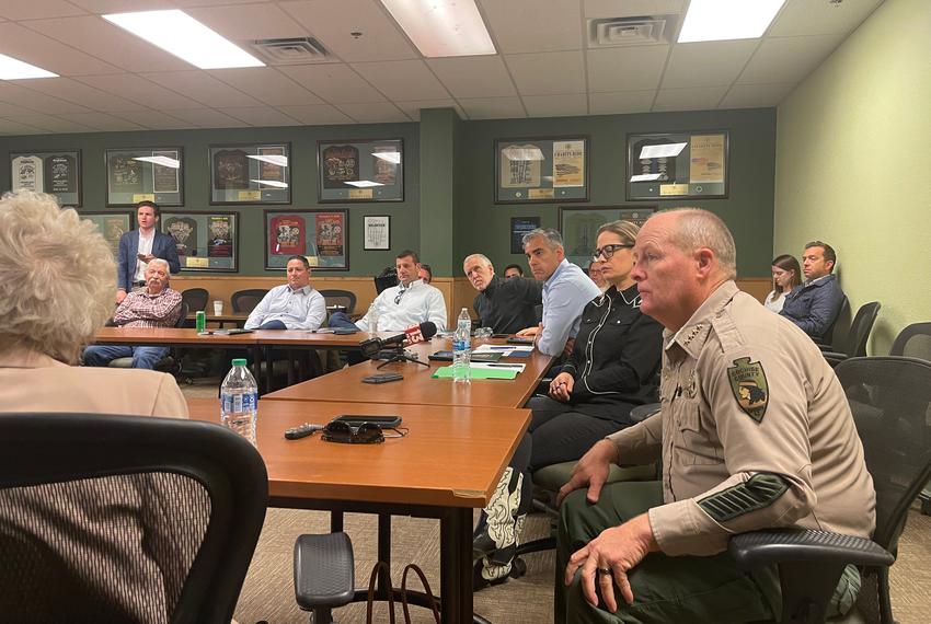 Sen. Kyrsten Sinema, I-Ariz., and Rep. Juan Ciscomani, R-Ariz., meet with Cochise County officials in Bisbee during a roundtable discussion on Wednesday, April 5, 2023. Reps. Tony Gonzales, R-Texas, David Valadeo, R-Calif., and Sen. Thom Tillis, R-N.C., also joined the discussion.Img 1120