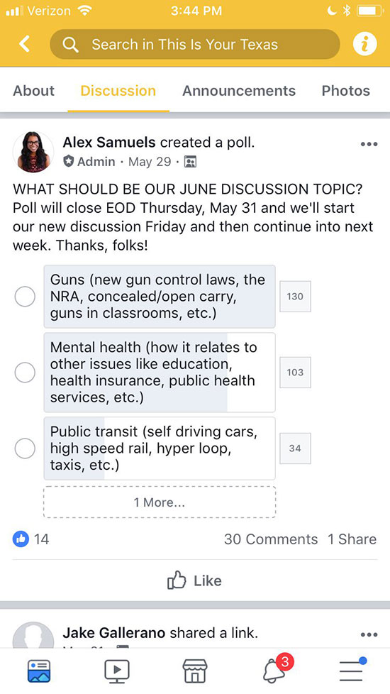 Screenshot: A Facebook group for civil dialogue