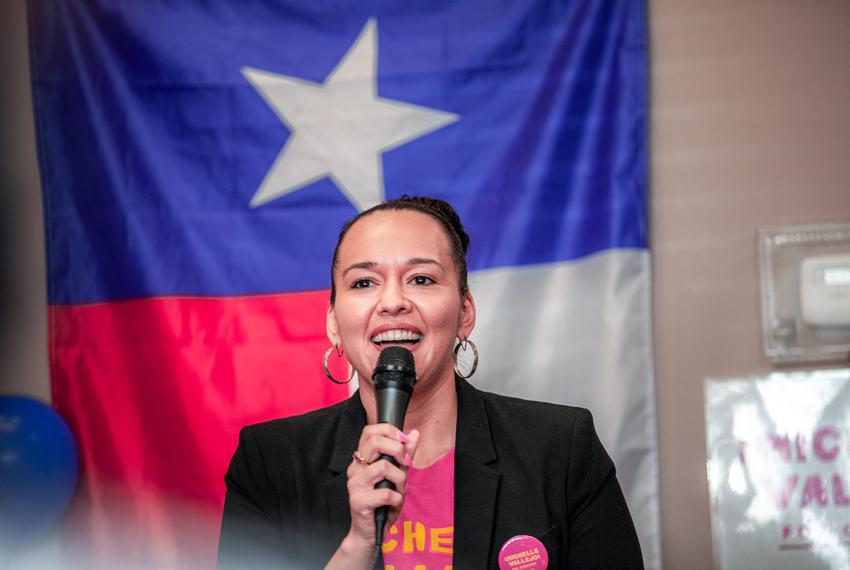 Michelle Vallejo, Democratic nominee for Congressional District 15, speaks at the HERStory meet and greet in McAllen, on Aug. 19th, 2022.